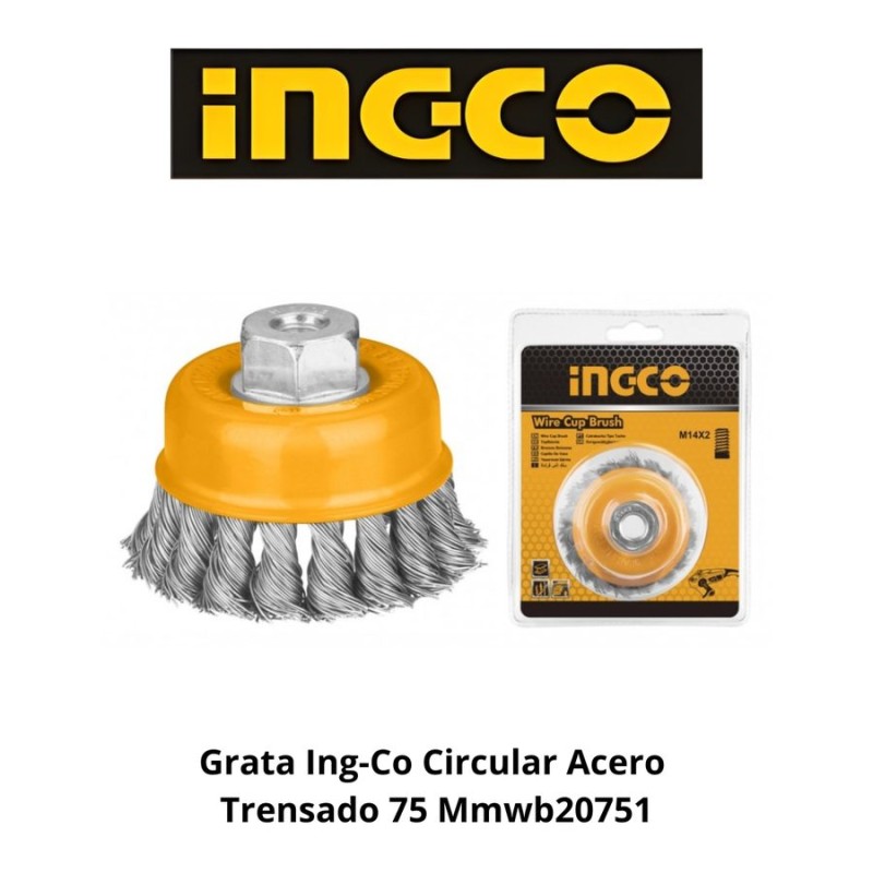 GRATA INGCO CIRCULAR ACERO TRENZADO 75 MMWB20751