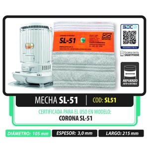 MECHA ZETACOM CORONA SL 51 D 105X215 MM 3 ESPESOR