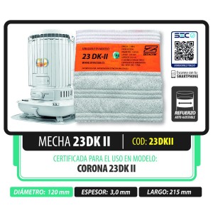 MECHA ZETACOM CORONA 23 DKII D 120X215 MM 3 ESPESO