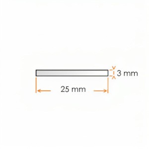 FIERRO PLETINA 25 X 3,0 ( 3,53 KG/BARRA)
