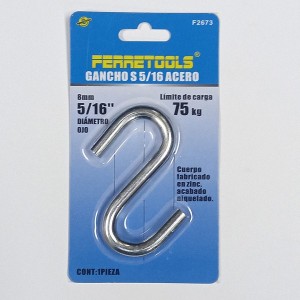 GANCHO S FERRETOOLS 8,0 MM 5/16 CARGA 75 KG