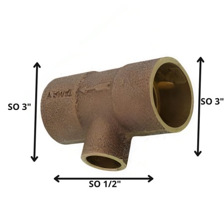 TEE BRONCE SO SO SO 3 X 3 X 1/2"