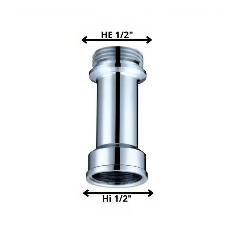 NIPLE BRONCE 1/2" HI X 1/2" HE 50 MM CROM N1250C