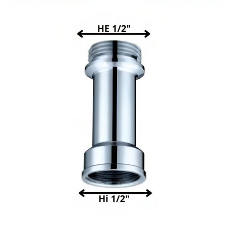 NIPLE BRONCE 1/2" HI X 1/2" HE 50 MM CROM N1250C