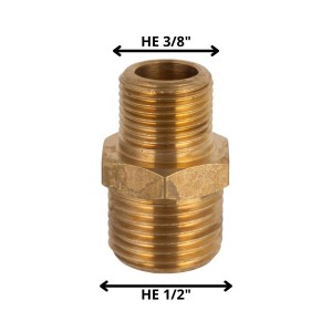 NIPLE BRONCE 1/2" HE X 3/8" HE