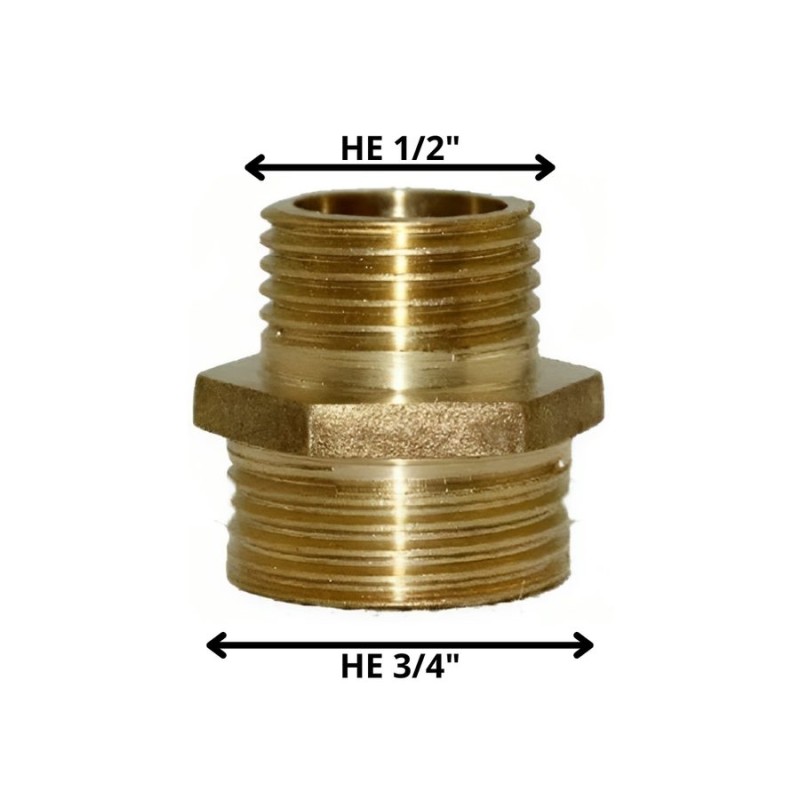 NIPLE BRONCE 1/2" HE X 3/4" HE N1234E
