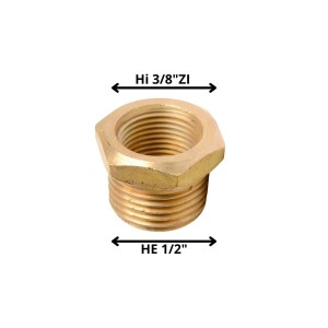 BUSHING BRONCE HE HI 1/2X3/8" HILO IZQUIERDO PARA
