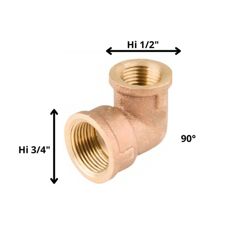 CODO BRONCE HI HI 1/2 X 3/4"