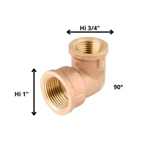 CODO BRONCE HI HI 3/4 X 1"