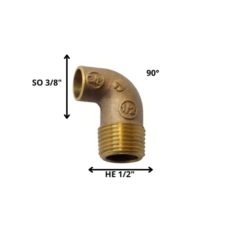CODO BRONCE SO HE 3/8 X 1/2"