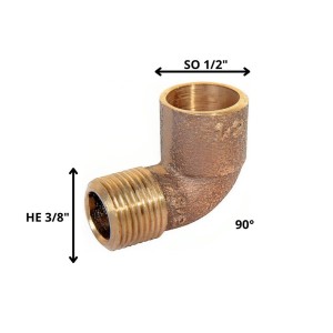 CODO BRONCE SO HE 1/2 X 3/8"