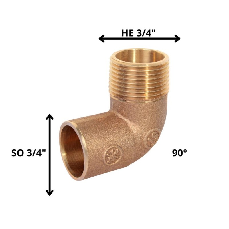 CODO BRONCE SO HE 3/4"
