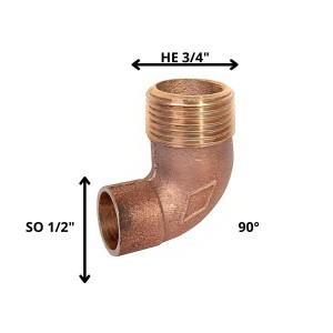 CODO BRONCE SO HE 1/2 X 3/4"