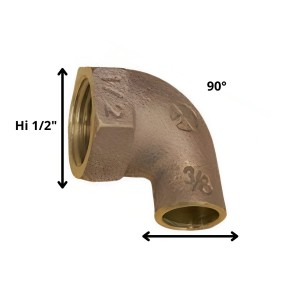 CODO BRONCE SO HI 3/8 X 1/2