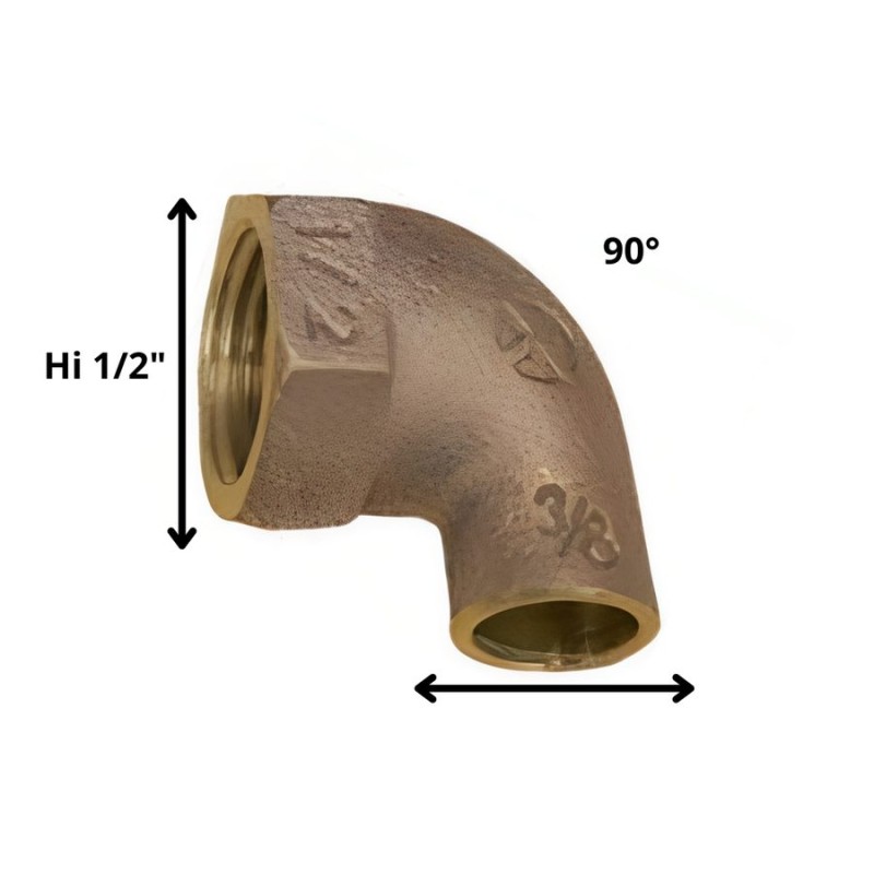 CODO BRONCE SO HI 3/8 X 1/2