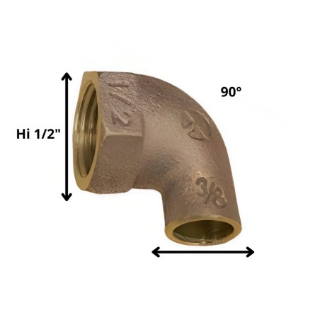CODO BRONCE SO HI 3/8 X 1/2