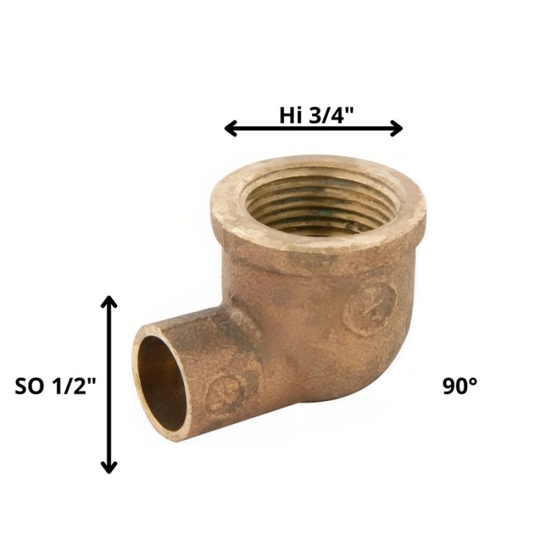 CODO BRONCE SO HI 1/2 X 3/4"