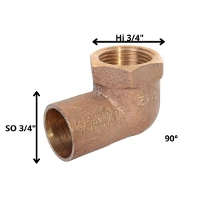 CODO BRONCE SO HI 3/4"