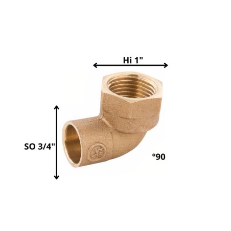 CODO BRONCE SO HI 3/4 X 1"
