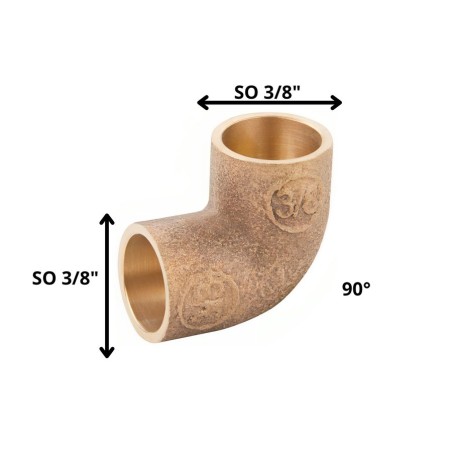 CODO BRONCE SO SO 3/8"