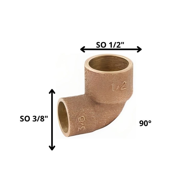 CODO BRONCE SO SO 1/2 X 3/8"