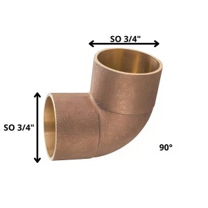 CODO BRONCE SO SO 3/4"