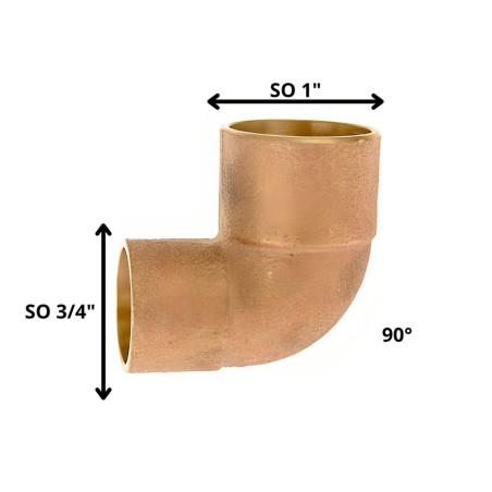 CODO BRONCE SO SO 1 X 3/4"