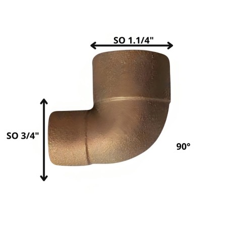 CODO BRONCE SO SO 1 1/4"X 3/4"