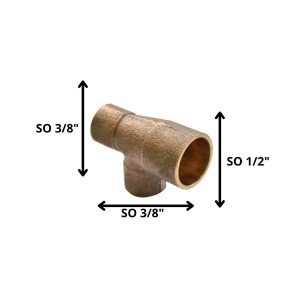 TEE BRONCE SO SO SO 1/2 X 3/8 X 3/8"
