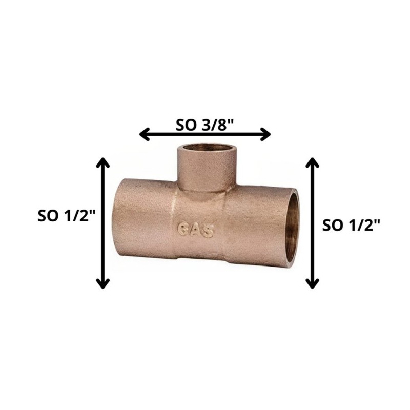 TEE BRONCE SO SO SO 1/2 X 1/2 X 3/8"
