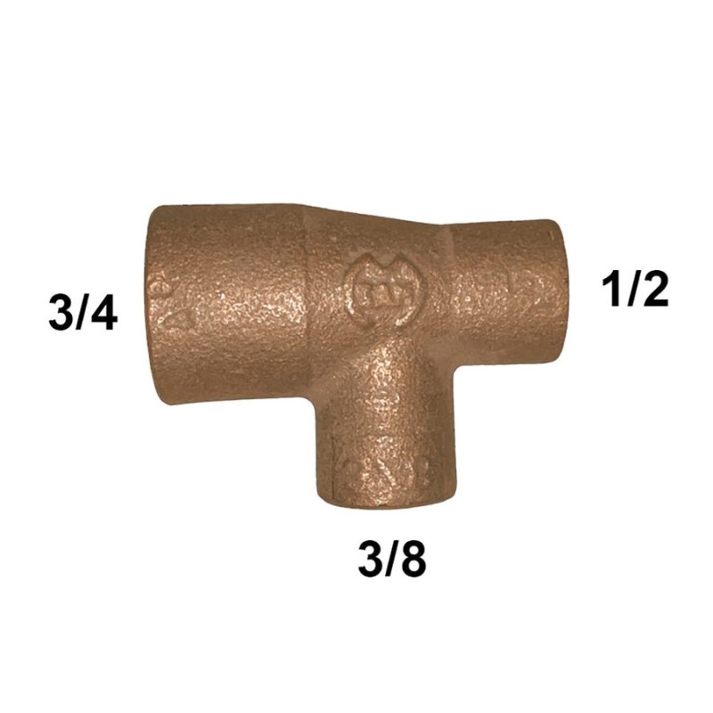 TEE BRONCE SO SO SO 3/4 X 1/2 X 3/8"