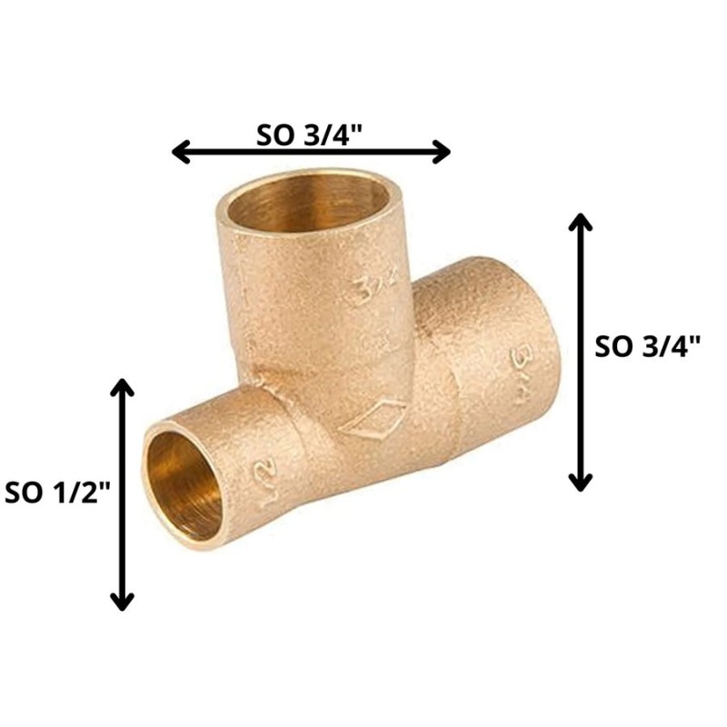 TEE BRONCE SO SO SO 3/4 X 1/2 X 3/4"