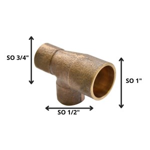 TEE BRONCE SO SO SO 1 X 3/4 X 1/2"