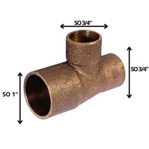 TEE BRONCE SO SO SO 1 X 3/4 X 3/4"