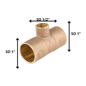 TEE BRONCE SO SO SO 1 X 1 X 1/2"