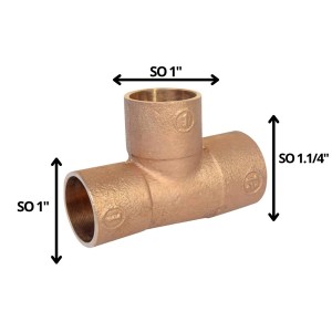 TEE BRONCE SO SO SO 1 1/4 X 1 X 1"