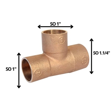 TEE BRONCE SO SO SO 1 1/4 X 1 X 1"