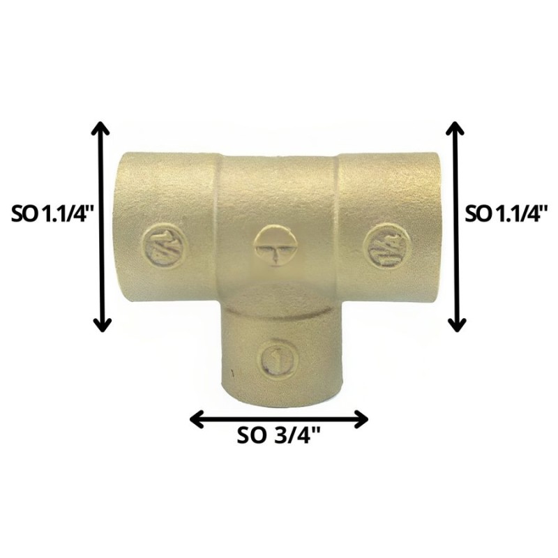 TEE BRONCE SO SO SO 1 1/4 X 1 1/4 X 3/4"