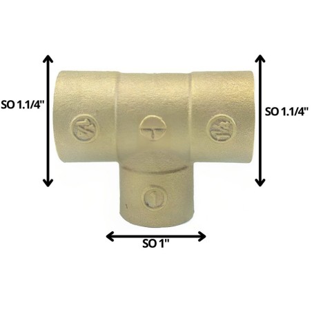 TEE BRONCE SO SO SO 1 1/4 X 1 1/4 X 1
