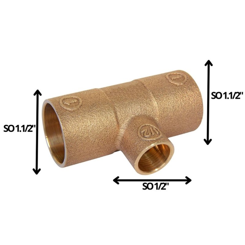 TEE BRONCE SO SO SO 1 1/2 X 1 1/2 X 1/2"