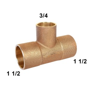 TEE BRONCE SO SO SO 1 1/2 X 1 1/2 X 3/4"