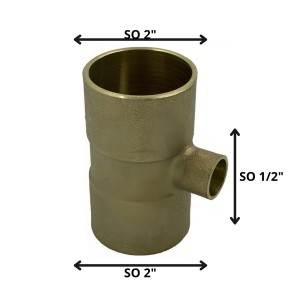 TEE BRONCE SO SO SO 2 X 2 X 1/2"