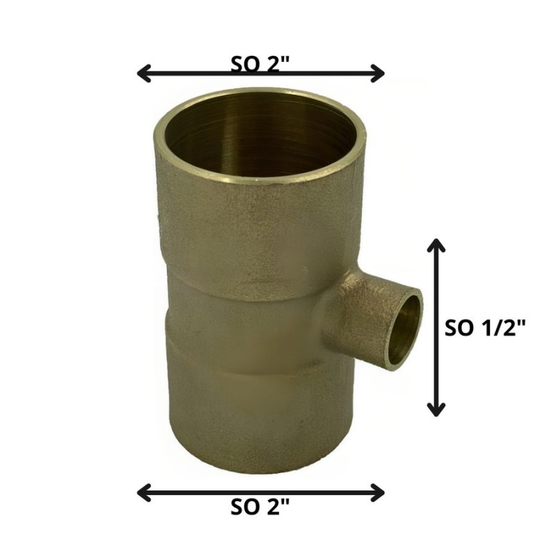 TEE BRONCE SO SO SO 2 X 2 X 1/2"