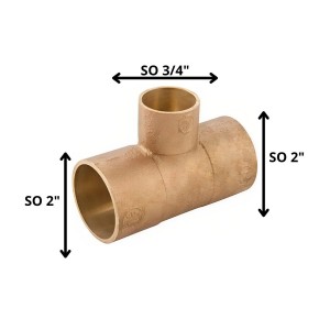 TEE BRONCE SO SO SO 2 X 2 X 3/4"
