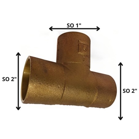TEE BRONCE SO SO SO 2 X 2 X 1"