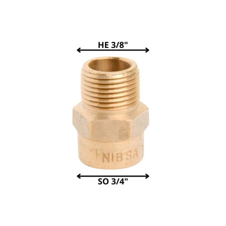 TERMINAL BRONCE SO HE 3/4 X 3/8"
