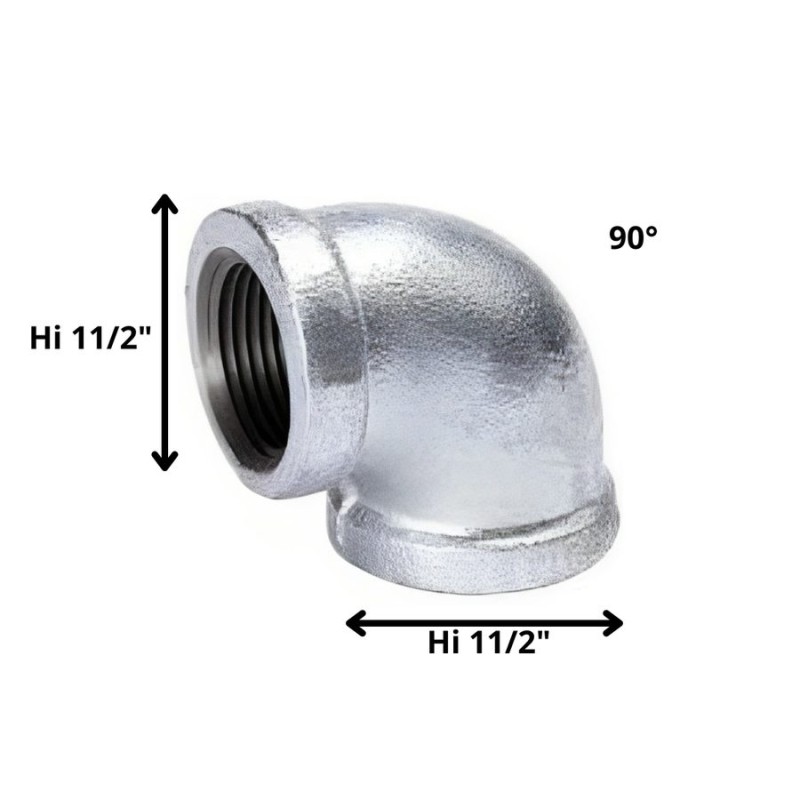 CODO GALVANIZADO HI 1 1/2"