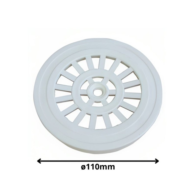 REJILLA PILETA PVC REDONDA SANITARIA 110 MM BLANCA