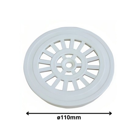 REJILLA PILETA PVC REDONDA SANITARIA 110 MM BLANCA