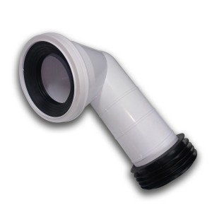 CONEXION WC CODO TAZA PISO A 23 CM PLASTICA BLANCA